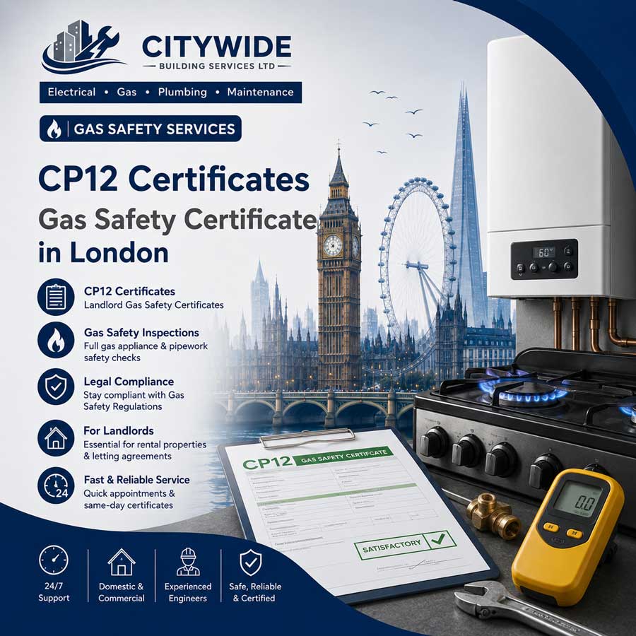 Professional Gas Safety and CP12 certificate services in London